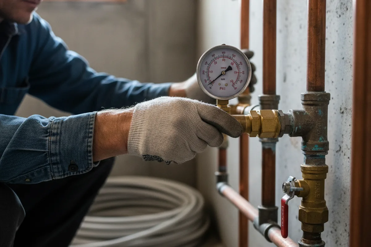 Pressure testing a repaired line during Water Line Repair in Cascilla